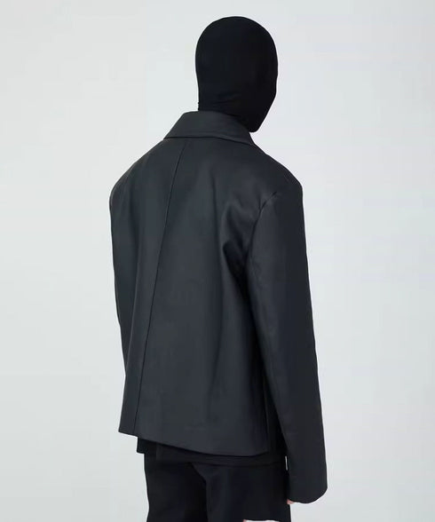 Buttonless Faux Leather Jacket